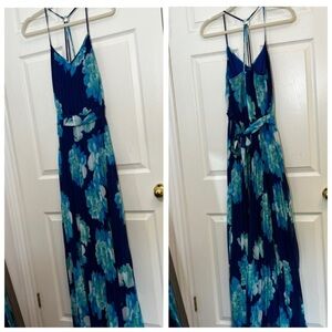Bisou Bisou Blue Floral Maxi Dress Size 10